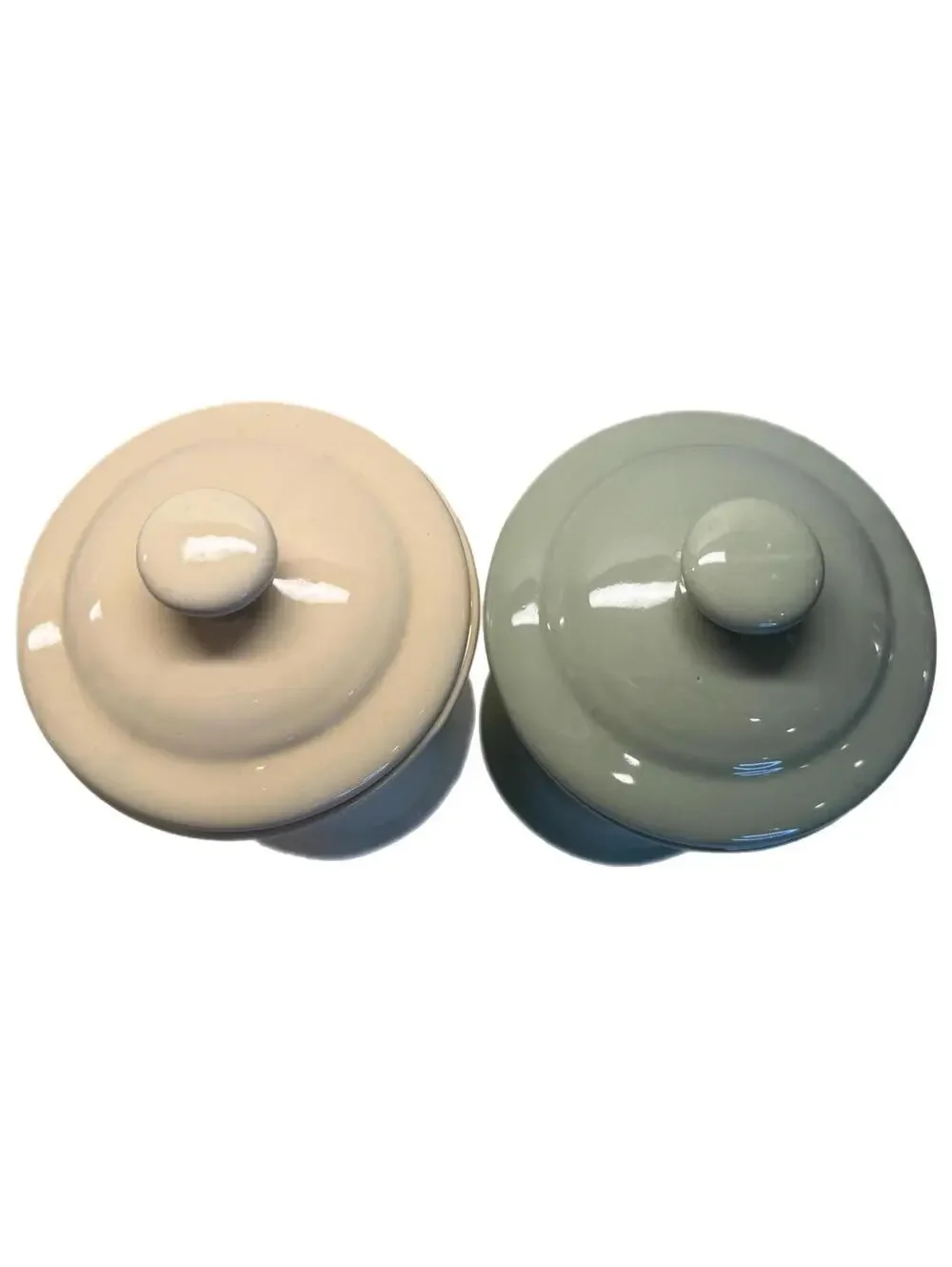 Etienne Marceau SA PARIS Ceramic Canister with Lid – Sage Green – Pale Yellow